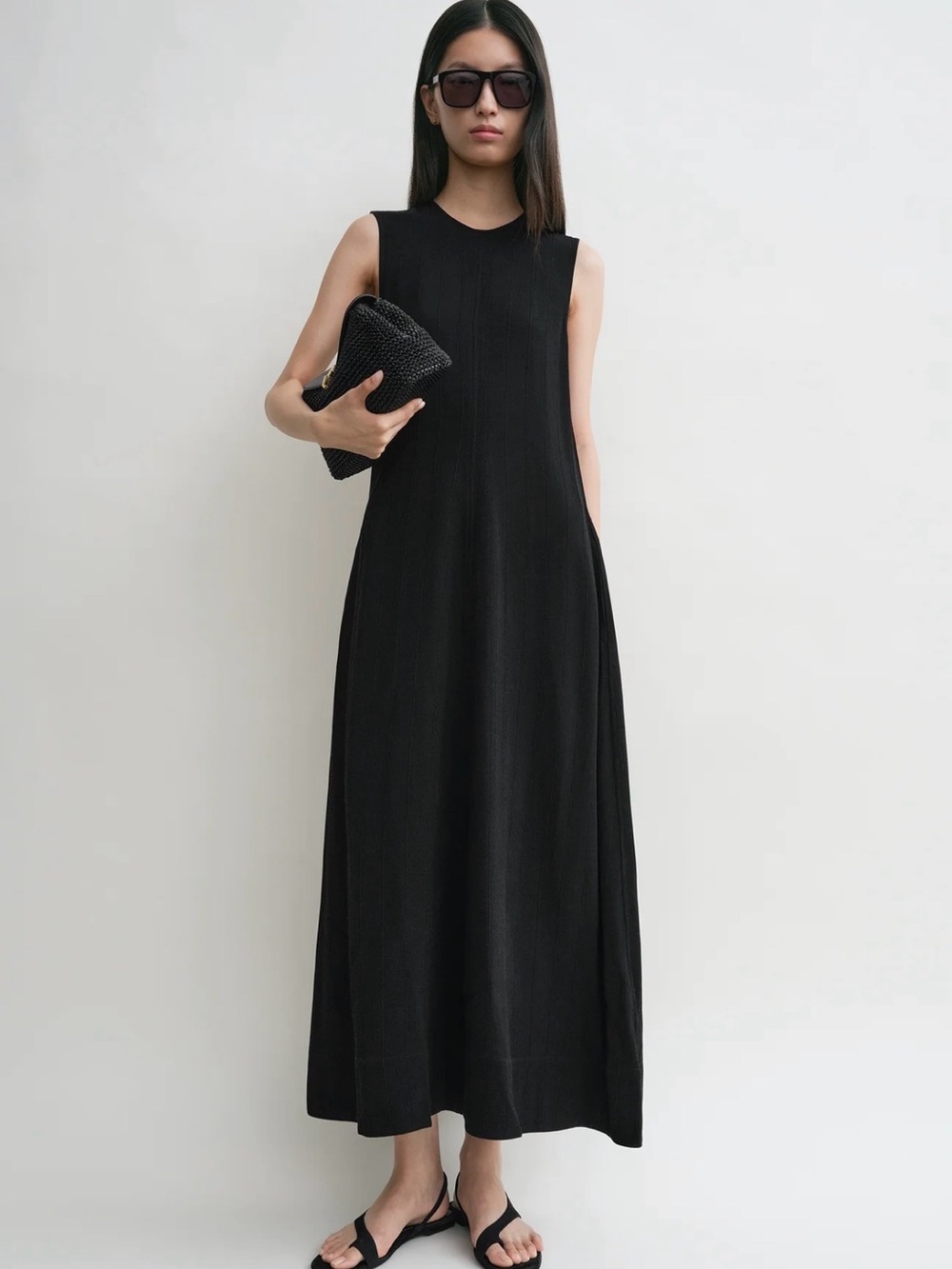 Toteme Woven stripe dress black